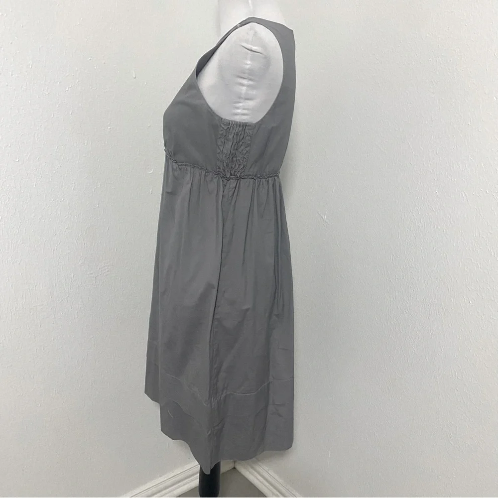 Gap Women’s Babydoll Sleeveless V-Neck Dress Size 4 Gray 100% Cotton Lightweight